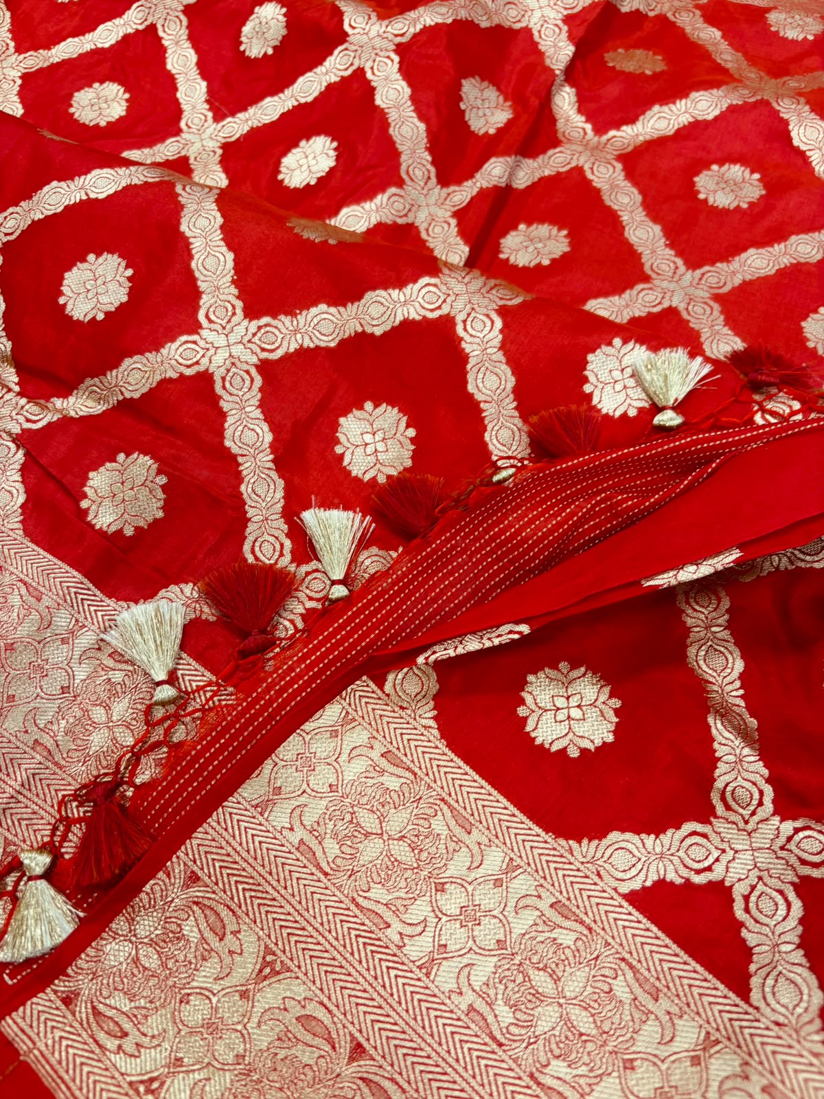 Red Banarasi Pure Katan Silk Saree Handloom Weave Bridal