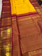 Yellow Handloom Kanjeevaram Pure Silk Saree Zari Weave Festive Heirloom PS1K2RS326100701