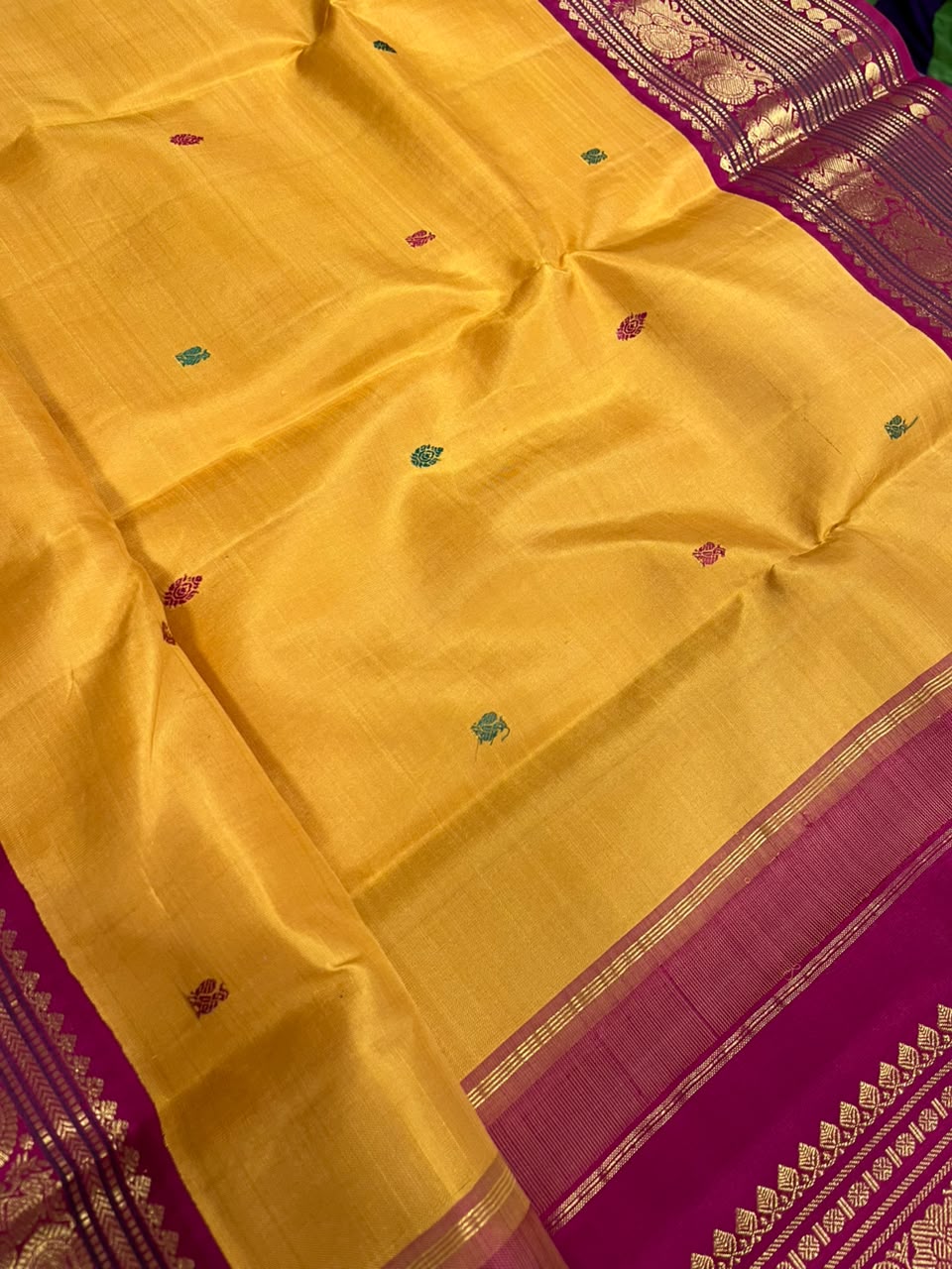 Yellow Handloom Kanjeevaram Pure Silk Saree Zari Weave Festive Heirloom PS1K2RS326100701
