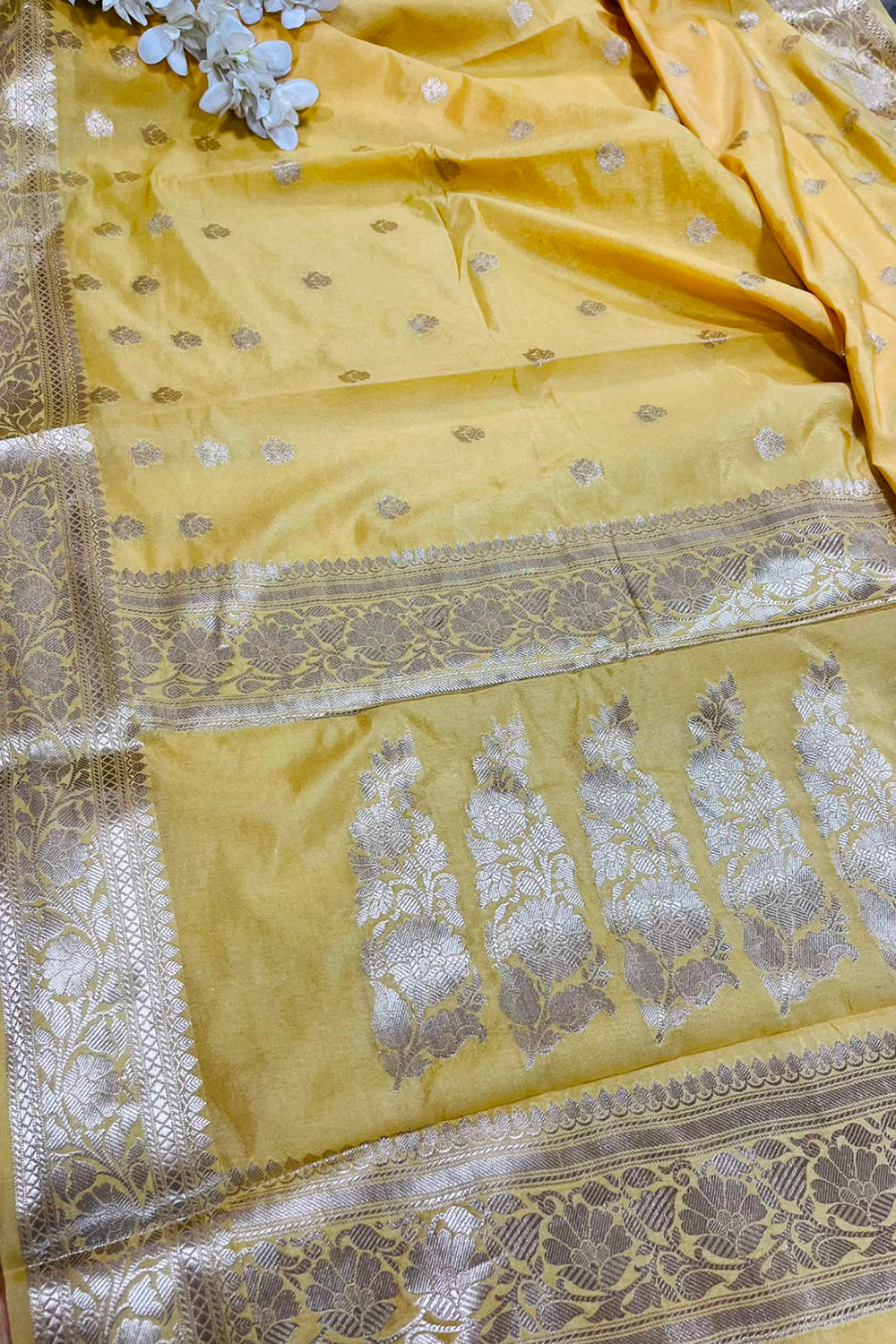 Yellow Banarasi Soft Silk Saree IS1B1ZA526090803