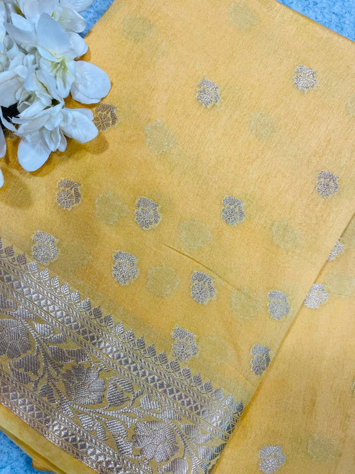 Yellow Banarasi Soft Silk Saree IS1B1ZA526090803