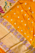 Yellow Banarasi Handloom Katan Silk Saree Weave Festive