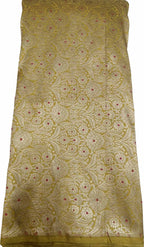 Yellow Banarasi Handloom Katan Silk Fabric