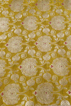 Yellow Banarasi Handloom Katan Silk Fabric