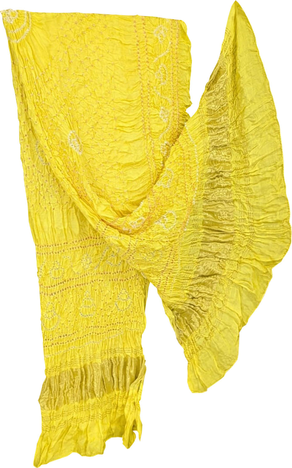 Yellow Bandhani Modal Silk Dupatta