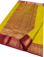 Yellow Chanderi Handloom Pure Katan Silk Saree