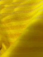 Yellow Handloom Banarasi Cotton Silk Stripe Design Fabric