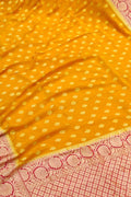 Yellow Handloom Banarasi Khaddi Georgette Saree