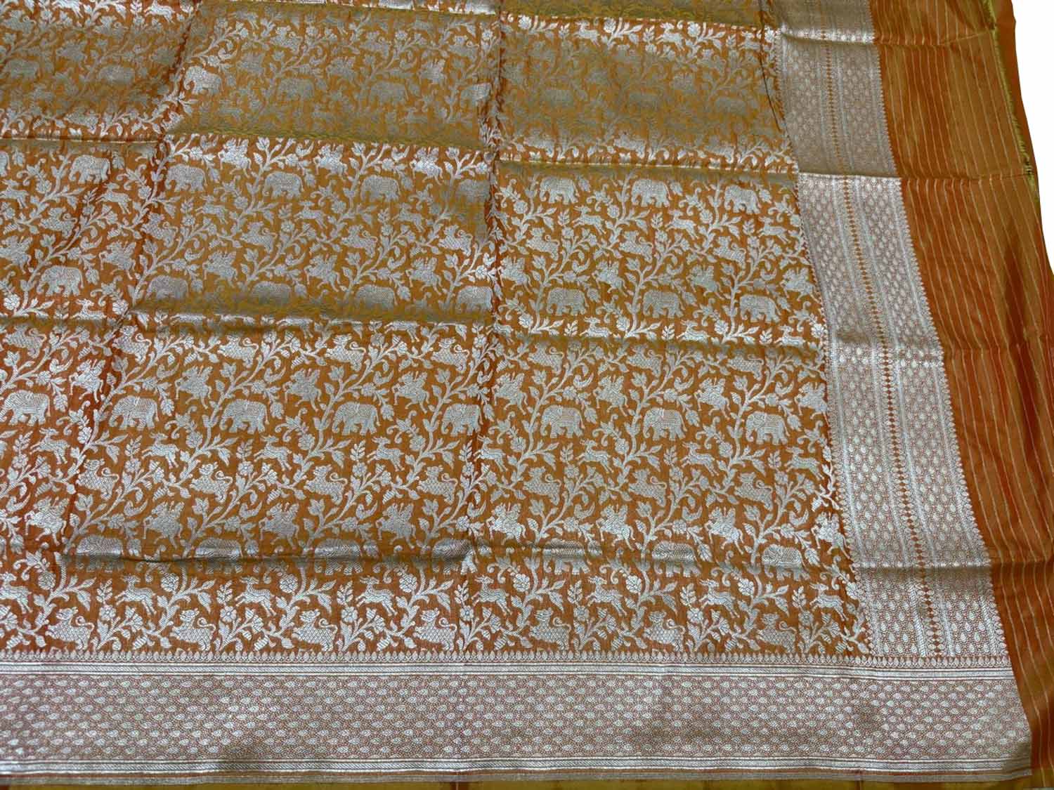 Yellow Handloom Banarasi Pure Katan Silk Dupatta