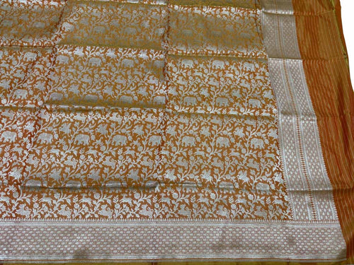 Yellow Handloom Banarasi Pure Katan Silk Dupatta