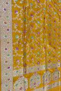 Yellow Handloom Banarasi Pure Katan Silk Dupatta