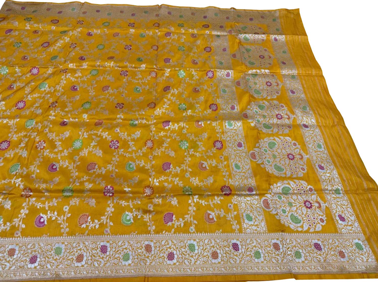 Yellow Handloom Banarasi Pure Katan Silk Dupatta