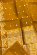 Yellow Banarasi Kora Organza Saree Festive
