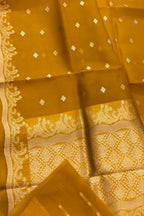 Yellow Banarasi Kora Organza Saree Festive