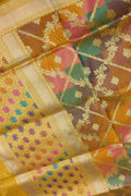 Yellow Banarasi Kadwa Meenakari Silk Saree Handloom Zari Weave Festive