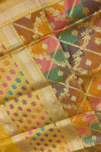 Yellow Banarasi Kadwa Meenakari Silk Saree Handloom Zari Weave Festive