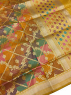 Yellow Banarasi Kadwa Meenakari Silk Saree Handloom Zari Weave Festive