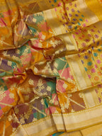 Yellow Banarasi Kadwa Meenakari Silk Saree Handloom Zari Weave Festive