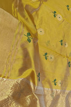 Yellow Handloom Chanderi Pure Silk Saree