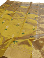 Yellow Handloom Chanderi Pure Silk Saree