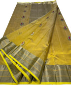 Yellow Handloom Chanderi Pure Silk Saree