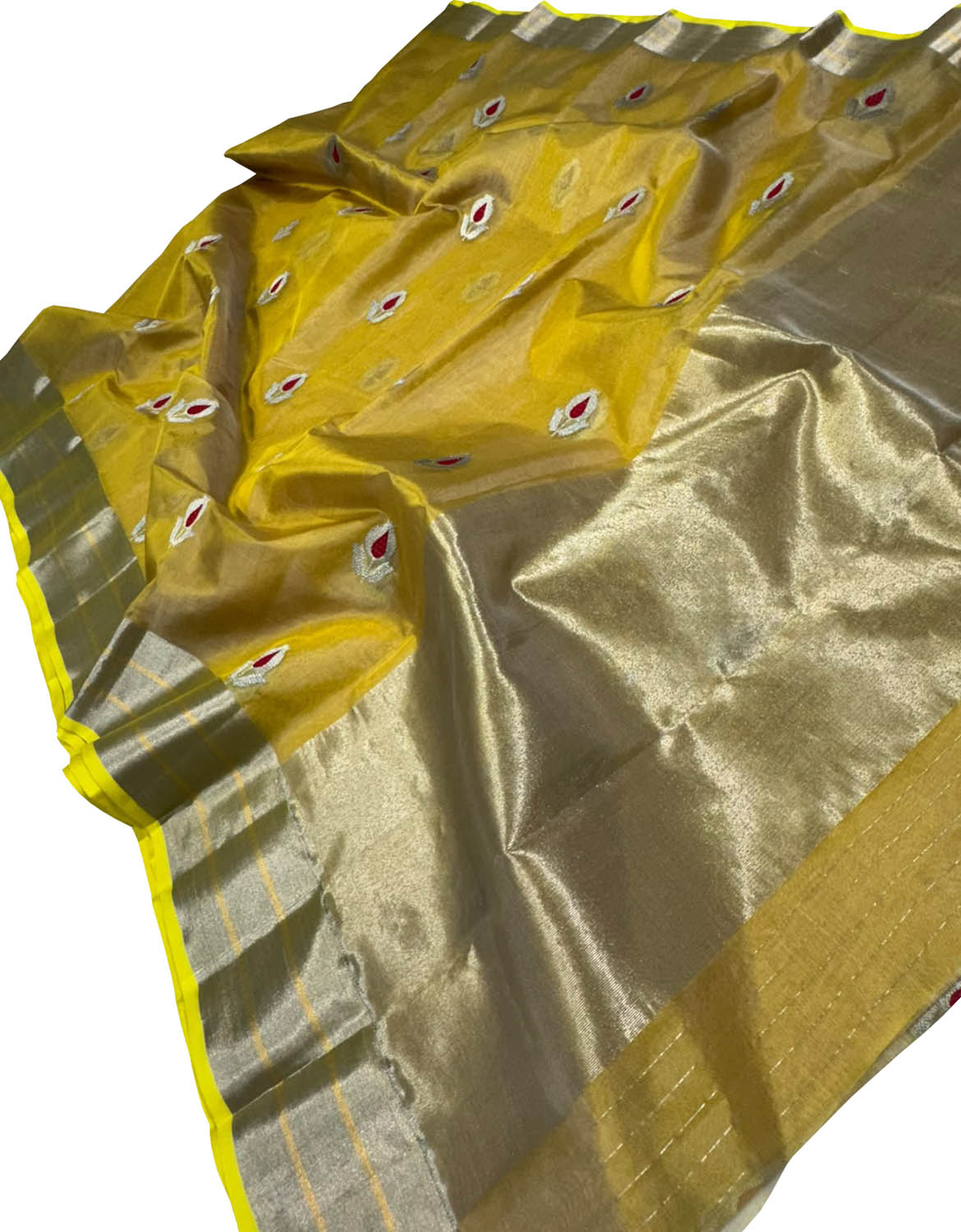 Yellow Handloom Chanderi Pure Silk Saree