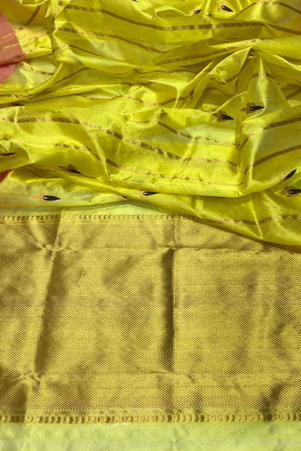 Yellow Handloom Chanderi Pure Silk Saree