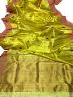 Yellow Handloom Chanderi Pure Silk Saree