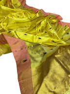 Yellow Handloom Chanderi Pure Silk Saree