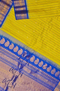 Yellow Handloom Gadwal Pure Silk Saree