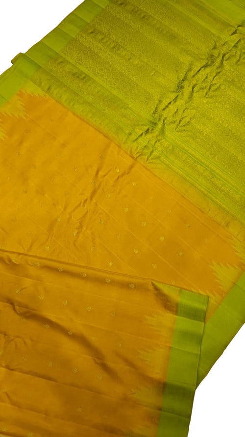 Yellow Handloom Gadwal Pure Silk Saree