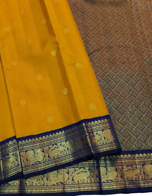 Yellow Handloom Kanjeevaram Pure Silk Saree