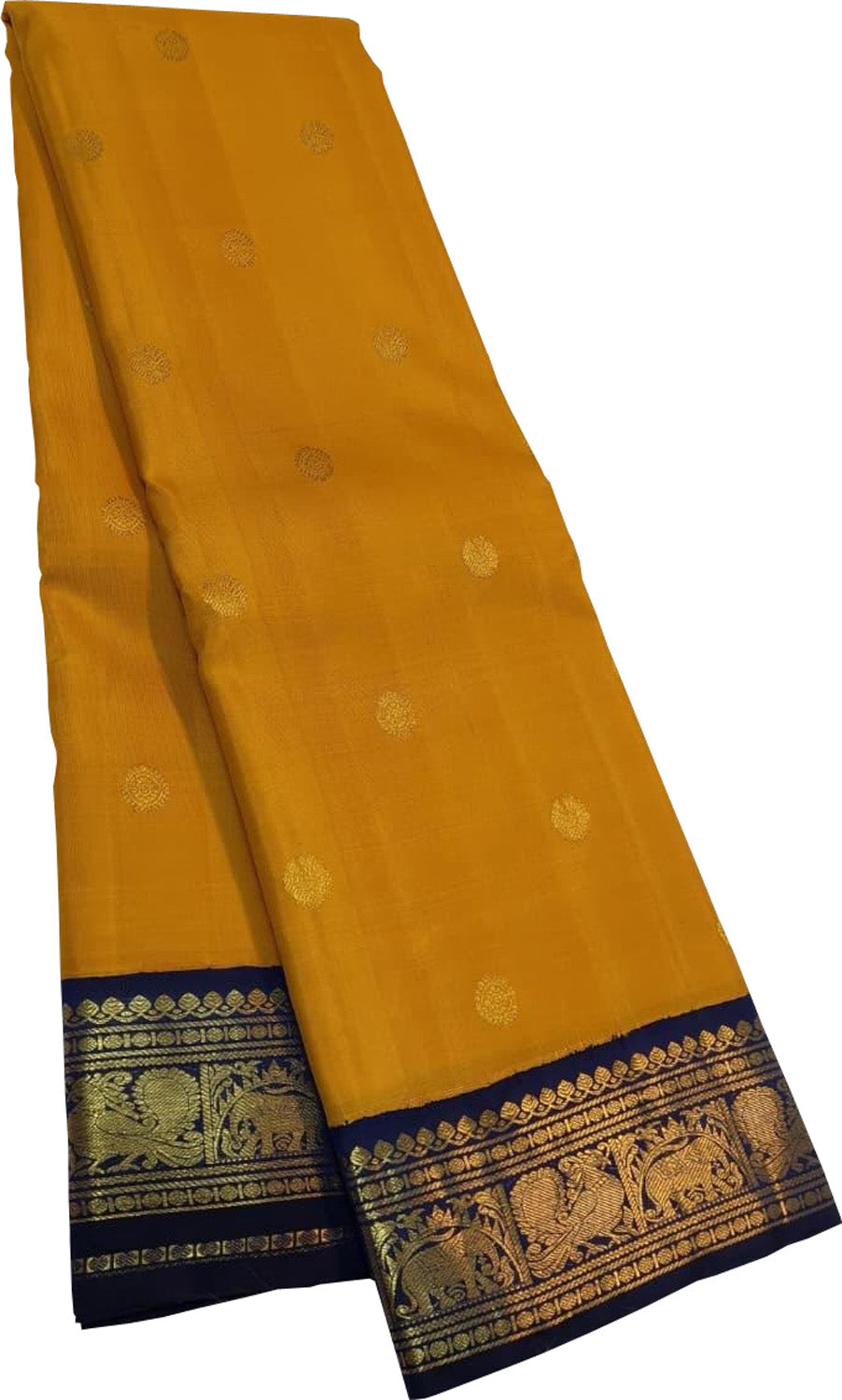 Yellow Handloom Kanjeevaram Pure Silk Saree