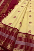 Yellow Kanjeevaram Pure Silk Saree Handloom Woven Wedding