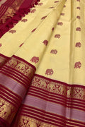 Yellow Handloom Kanjeevaram Pure Silk Saree