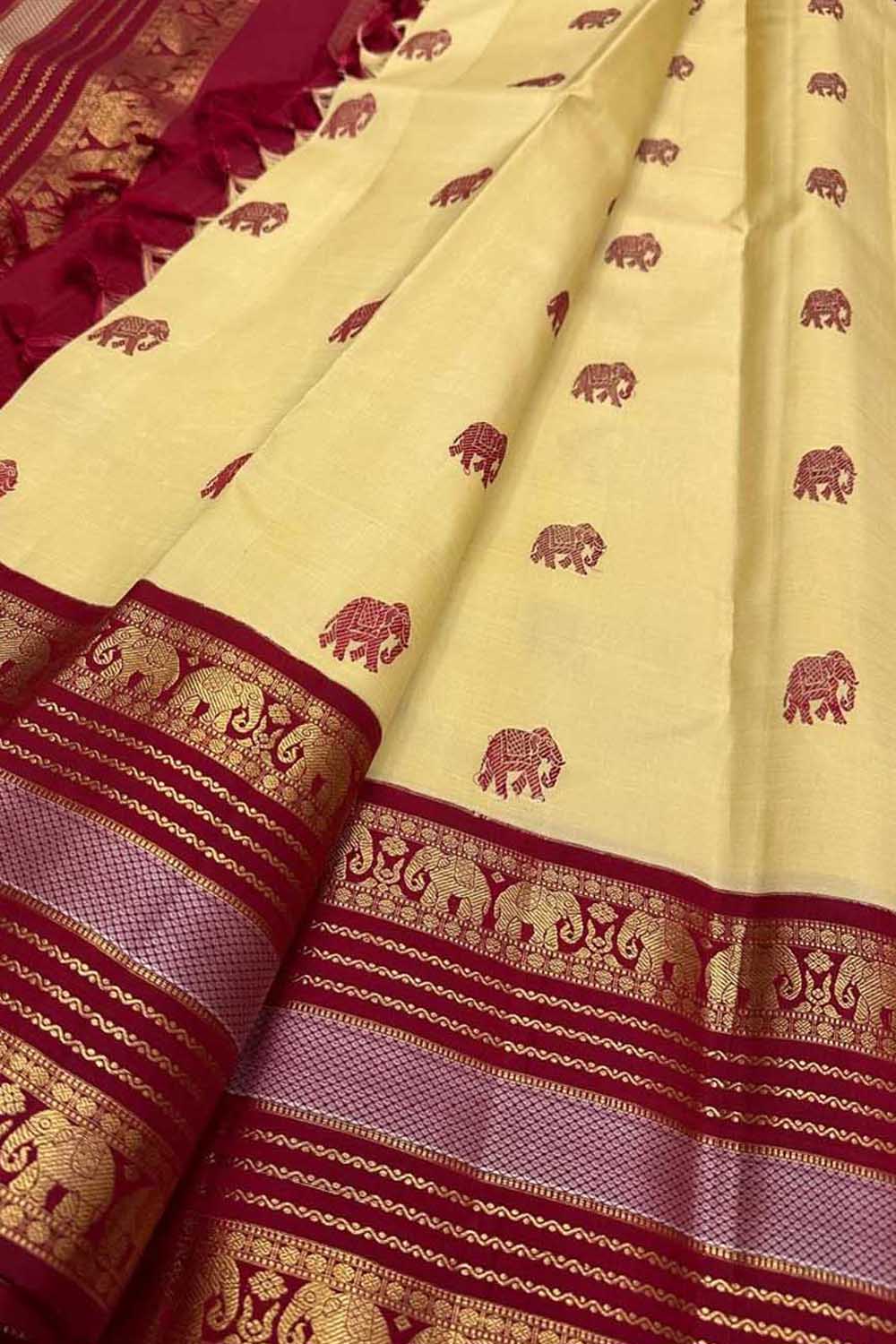Yellow Handloom Kanjeevaram Pure Silk Saree