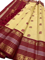 Yellow Handloom Kanjeevaram Pure Silk Saree