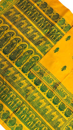 Yellow Swarnachari Pure Silk Saree — Handloom Zari Weave, Festive Wear