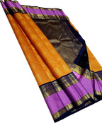 Yellow Kanjeevaram Silk Handloom Saree Wedding