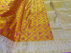 Yellow Pure Katan Silk Banarasi Handloom Saree