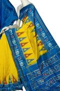 Yellow Pure Silk Pochampalli Ikat Handloom Saree