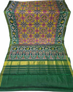 Yellow Patan Patola Single Ikat Pure Silk Saree Handloom Celebration