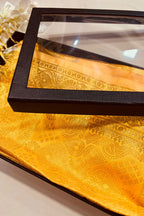 Premium Yellow Banarasi Silk Fashion Stole Gift Box Stylish Wrap for Festive | College | Casual | Night Parties - Luxurion World