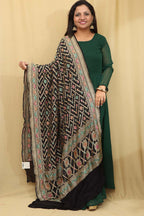 Exquisite Black Banarasi Bandhani Pure Georgette Meenakari Dupatta - Luxurion World