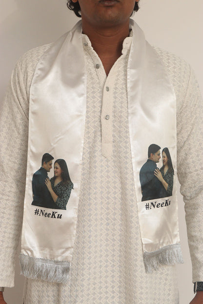 Luxurion World Customised Royal Swagat Patka – 200 pcs of Customized Unisex Silk Printed Stole & Dupatta for Welcoming Guests at Weddings, Anniversaries, Birthdays, or Grand Celebratory Occasions - Luxurion World