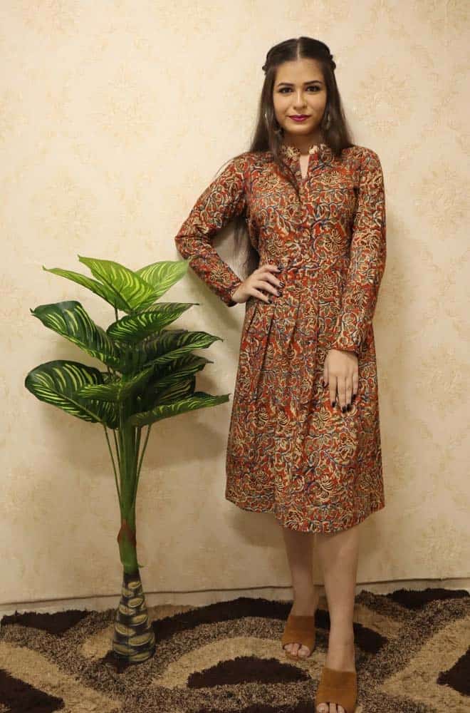 Kalamkari Printed Cotton Kurti - Luxurion World