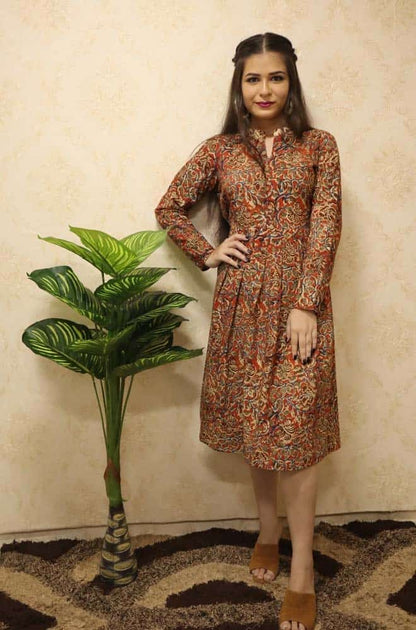 Kalamkari Printed Cotton Kurti - Luxurion World