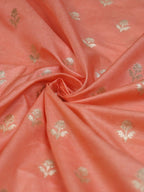 Radiant Orange Banarasi Dupion Silk Fabric - 5 Meters - Luxurion World