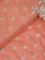 Radiant Orange Banarasi Dupion Silk Fabric - 5 Meters - Luxurion World