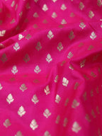 Pink Banarasi Silk Fabric ( 1 Mtr ) - Luxurion World